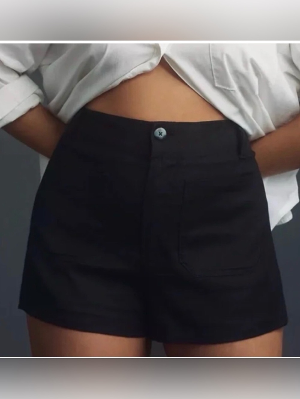 Anthropologie Maeve The Colette Linen Blend Shorts Womens Size 29 Black NWT